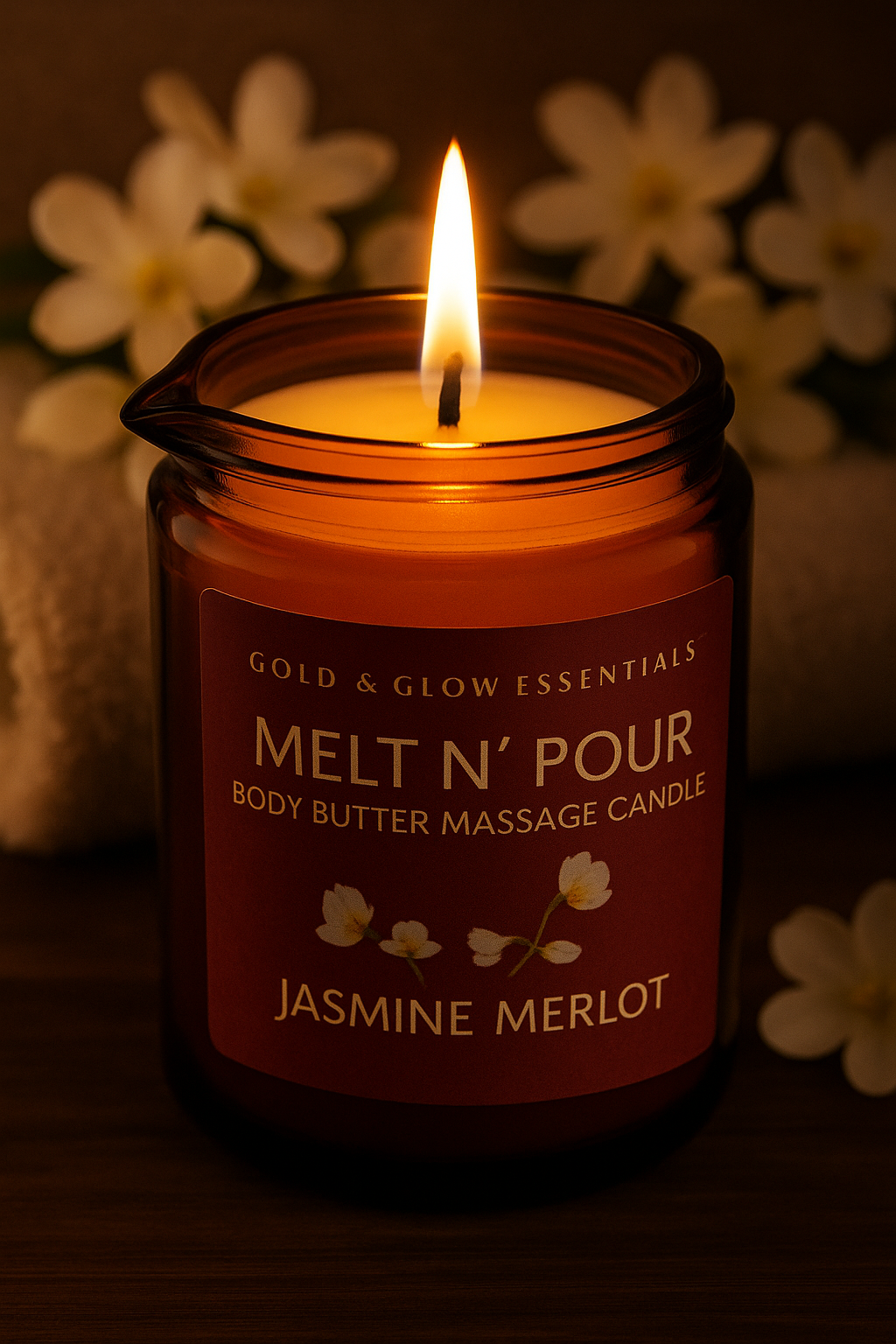 Jasmine Merlot Massage Body Butter Candle
